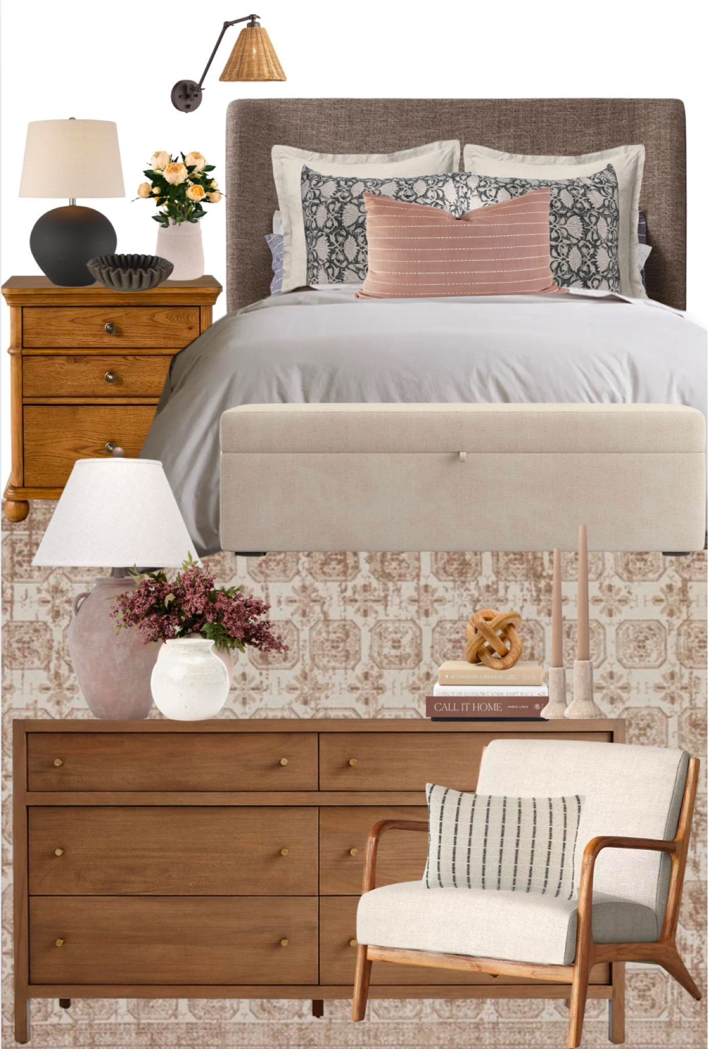 Studio McGee inspired primary bedroom decor. Love the classic warm feel of this design. Lots of fun pieces and every one is linked from the duvet cover down to the florals 💐 

#LTKStyleTip #LTKHome #LTKWatchNow