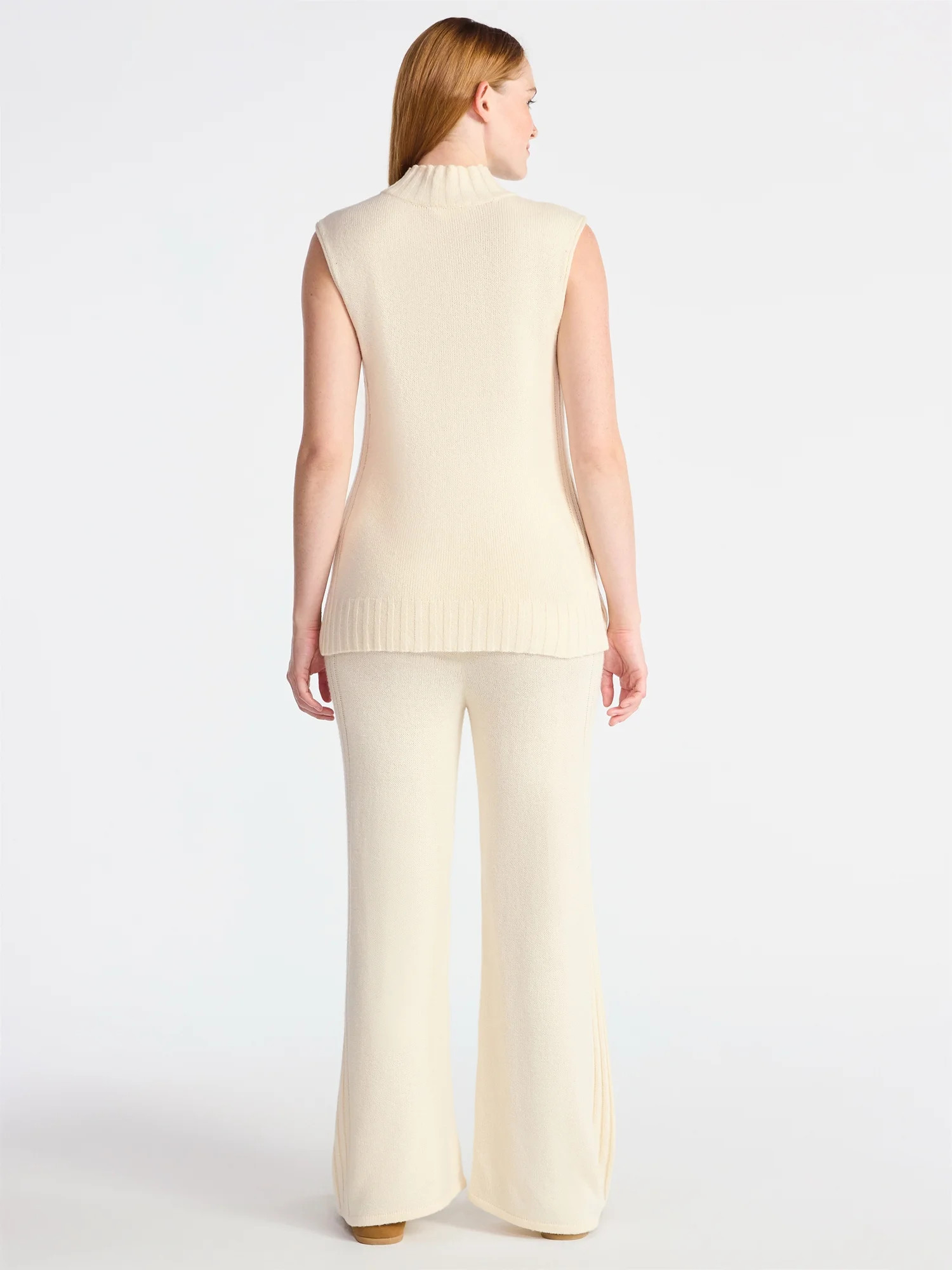 Time and Tru Women's Sleeveless Turtleneck Top and Pants Sweater Outfit Set, 2-Piece, Sizes XS ... | Walmart (US)