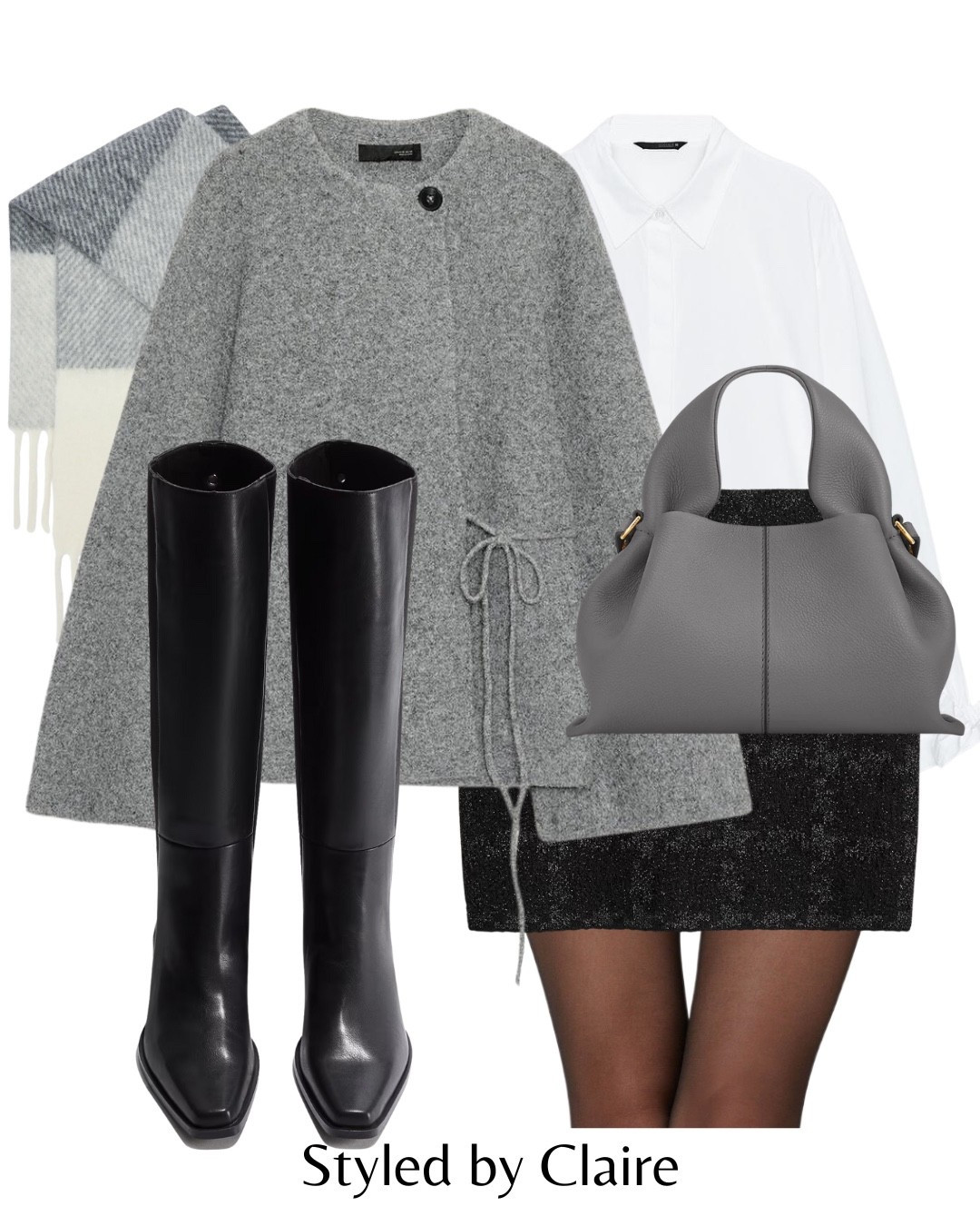 CHECKED SKIRTS🖤
Tags: grey knit cardigan oversized tie Zara knee high boots H&M boucle mini shirt with bow sleeve detail scarf wool Loewe polene Paris bag fashion autumn winter inspo outfit ideas chic women’s style city break capsule wardrobe basics Parisian Barcelona work office workwear smart casuall

#LTKworkwear #LTKstyletip