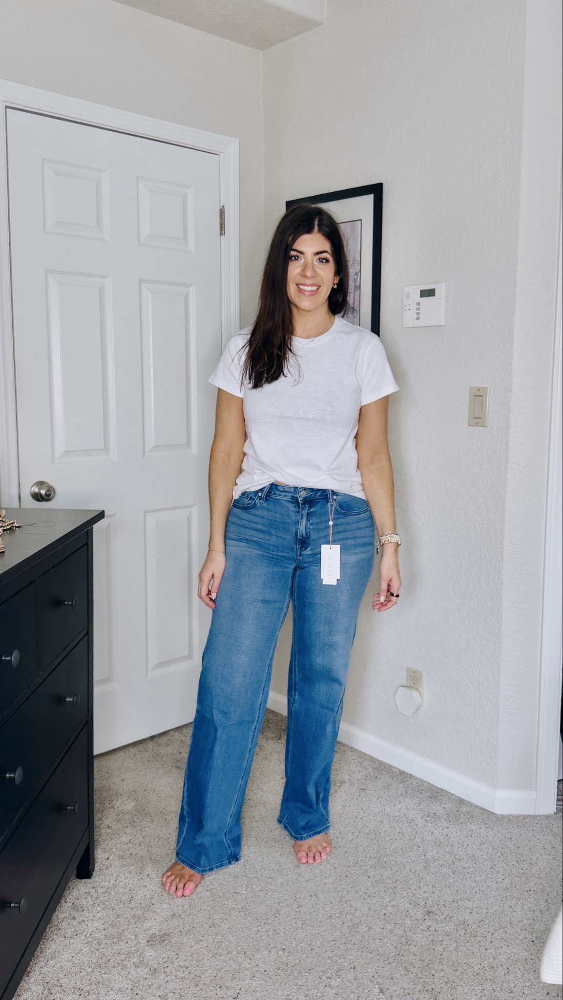 Quince Try on
In a medium tee 
In a 29 34” inseam wide leg jeans


#LTKOver40 #LTKTall #LTKMidsize