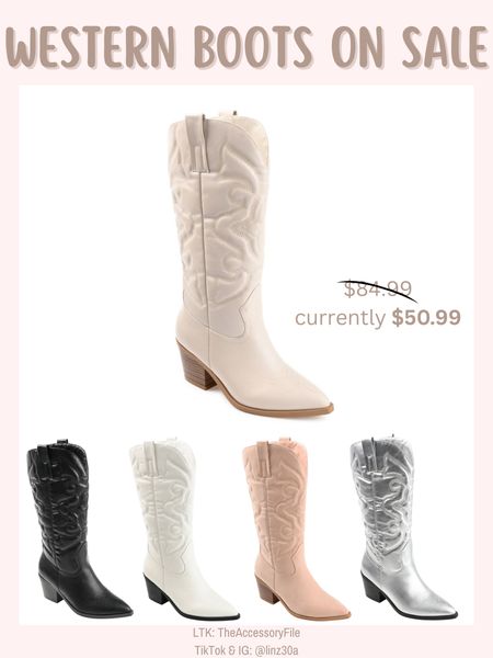 Western boots on sale!

Cowboy boots, space
cowgirl look, silver cowboy boots, black cowboy boots, white cowboy boots, Dallas cowboys cheerleader boots, Halloween costume boots, Nashville outfits, fall outfits, winter outfits, fall boots 

#LTKsalealert #LTKshoecrush #LTKunder100