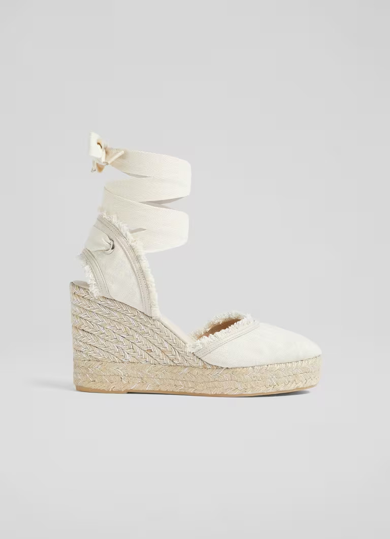 Sofia Cream Canvas Espadrille Wedges | L.K. Bennett (UK)