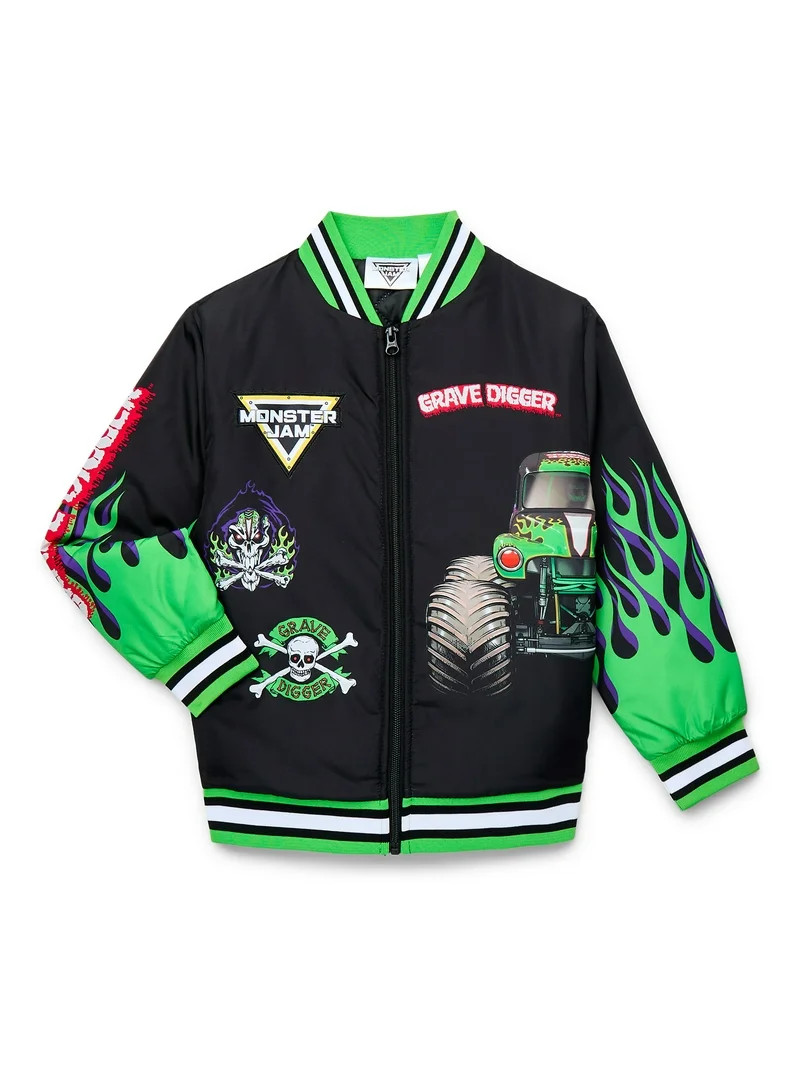 Monster Jam Boys Graphic Bomber Jacket, Sizes 4-12 | Walmart (US)