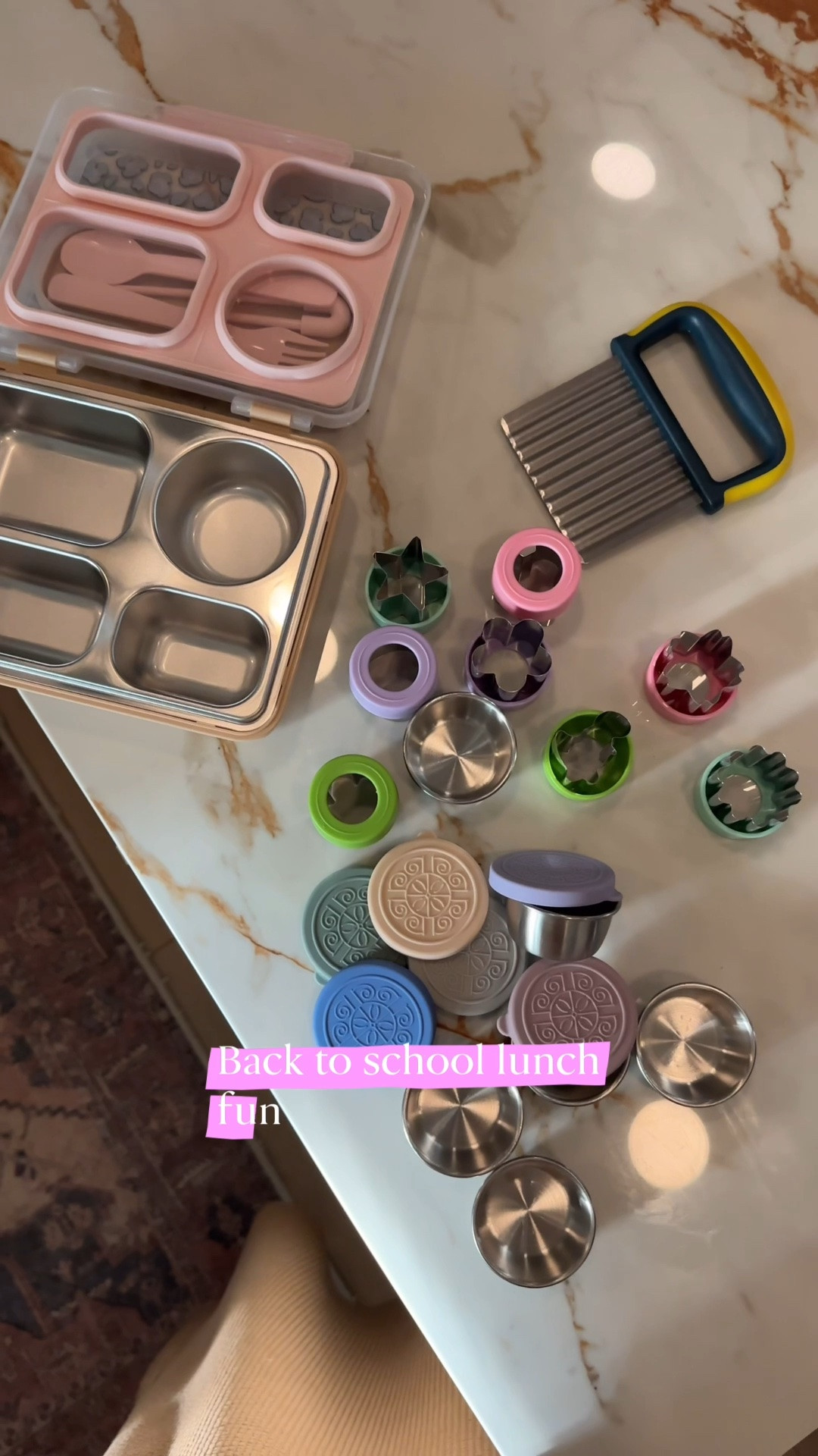 Back to school lunch fun! Stainless steel options! Going to try to be the mom who put shapes on things- we’ll see how long that last :) love these little condiment containers and crinkle cutter for things like apples and carrots. Linking similar lunchboxes, but this was Cat & Jack from @Target I love it because it also has little silverware compartment.