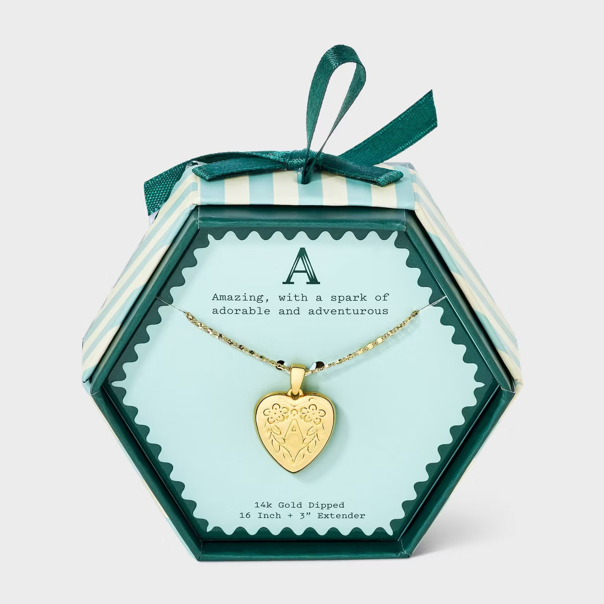 14K Gold Dipped Heart Charm Initial Necklace - A New Day™ Gold | Target