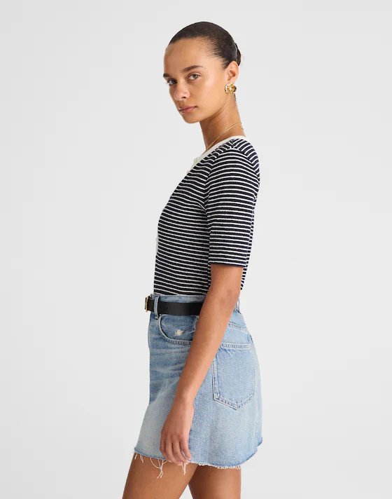 Raw-Hem Denim Mini Skirt in Kelleyville Wash | Madewell
