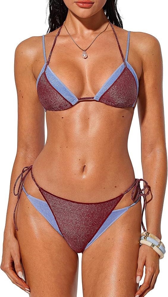 SUUKSESS | SUUKSESS Women Sexy Triangle Bikini Set Halter String Two Piece Swimsuit — shop this pick from Emily's edit
