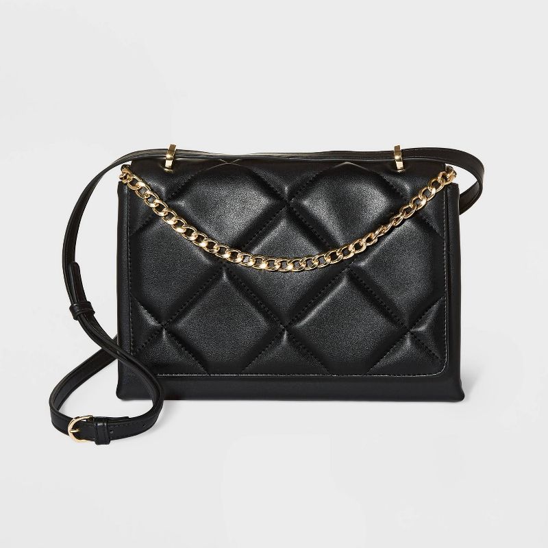 Square Woven Satchel Handbag - A New Day&#8482; Black | Target
