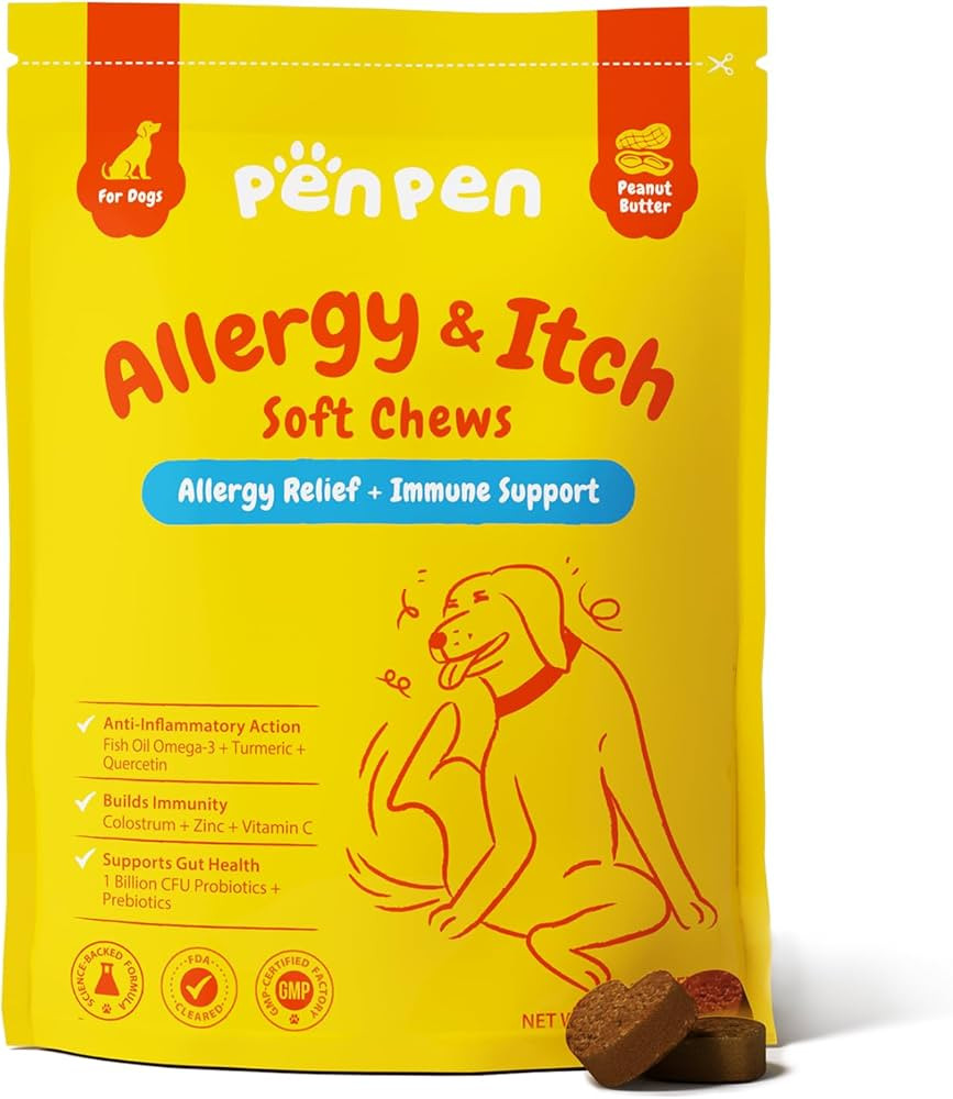 PENPEN Dog Allergy Relief Chews, Dog Itching Skin Relief, Omega 3 for Dogs Itch Supplement, Relie... | Amazon (US)