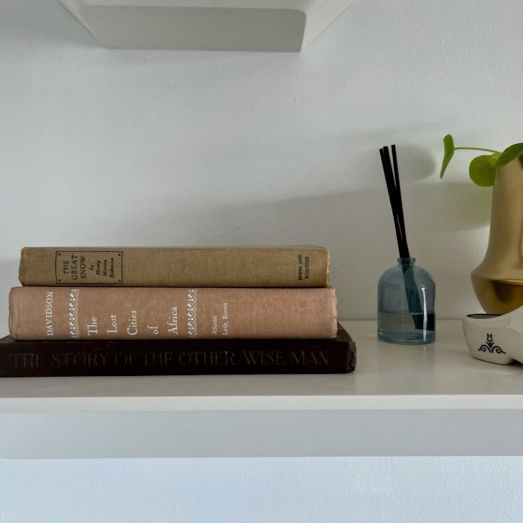 Bundle of 3 Neutral Hardcover Vintage Decorative Books - Etsy | Etsy (US)