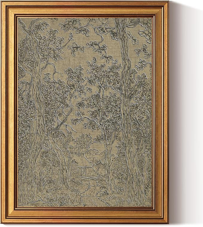 InSimSea 3D Textured Vintage Sketch Forest Art,12x16inch, Antique Landscape Paintings Artwork Wal... | Amazon (US)