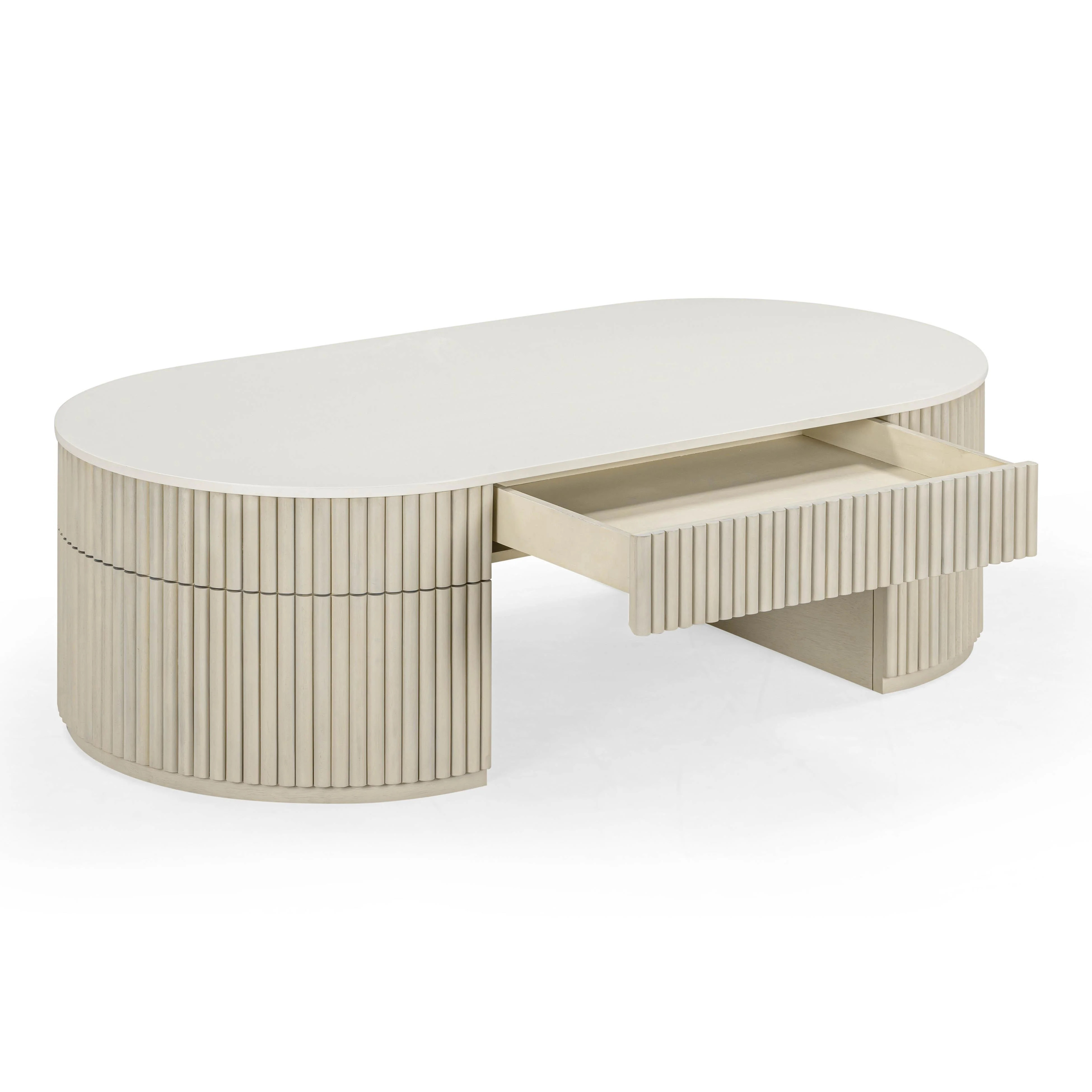 Bella Cream Large Storage Coffee Table | TOV Furniture