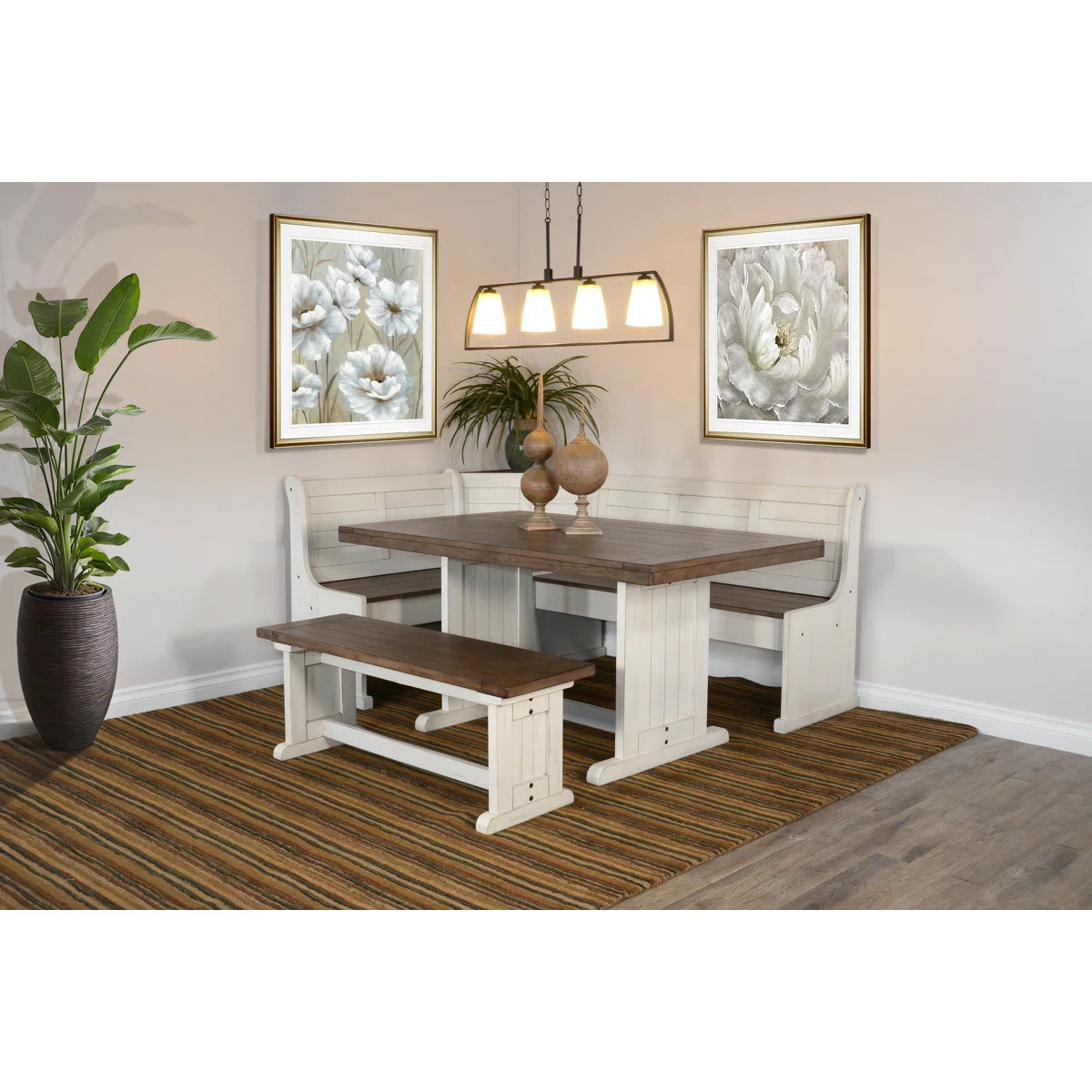 Villepinte 4 - Piece Solid Wood Breakfast Nook Dining Set | Wayfair North America