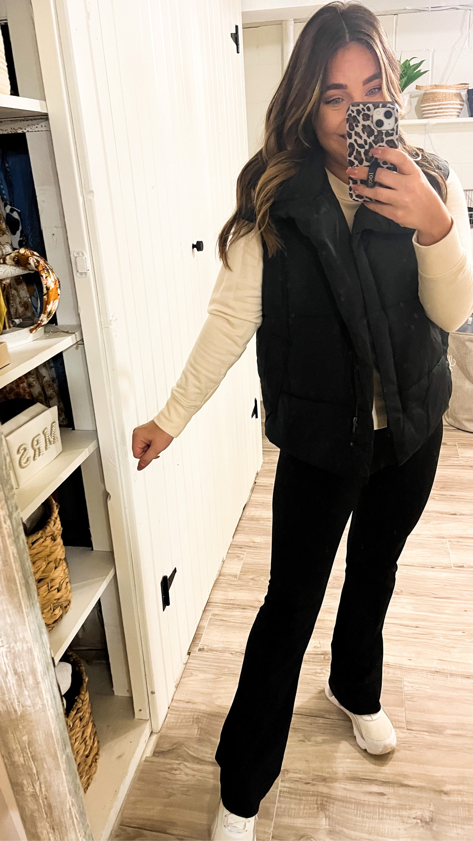 Medium vest—wish I would have sized down, small sweater, small pants, shoes size up half size 

#LTKstyletip #LTKHoliday #LTKSeasonal