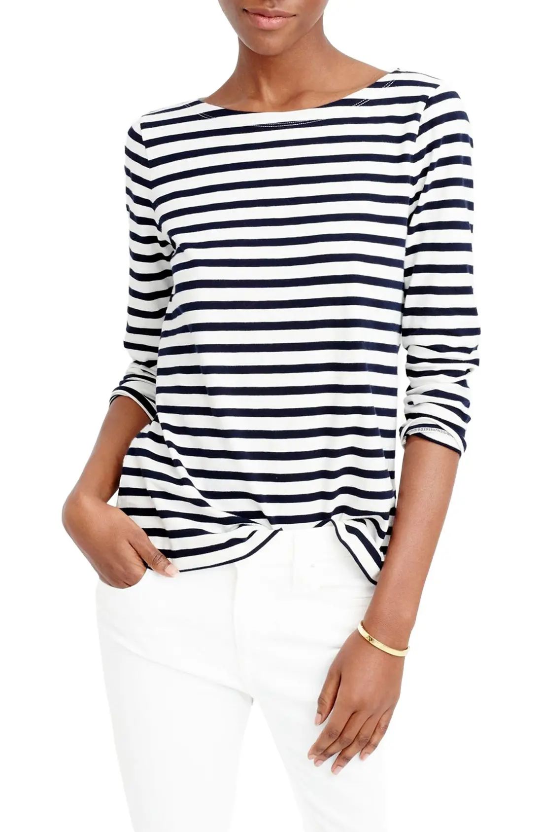 J.Crew Stripe Boat Neck Tee | Nordstrom