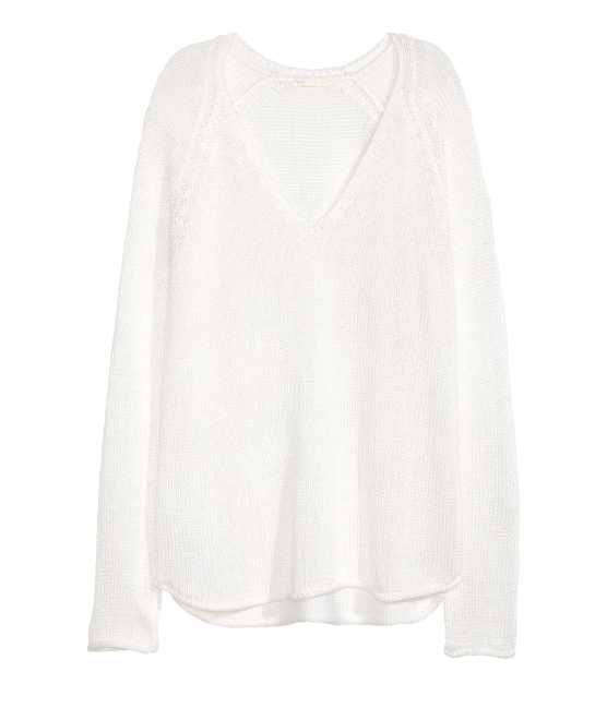 H&M - Knit Sweater - White - Women | H&M (US)