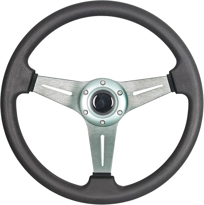 350mm/13.8”Sport Steering Wheel Aluminum Alloy Titanium Spokes Drift Simulation Racing Game Ste... | Amazon (US)