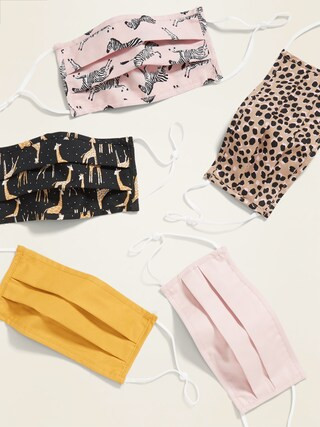 Variety 5-Pack of Triple-Layer Cloth Face Masks for Adults (with Ear Adjusters) | Old Navy (US)