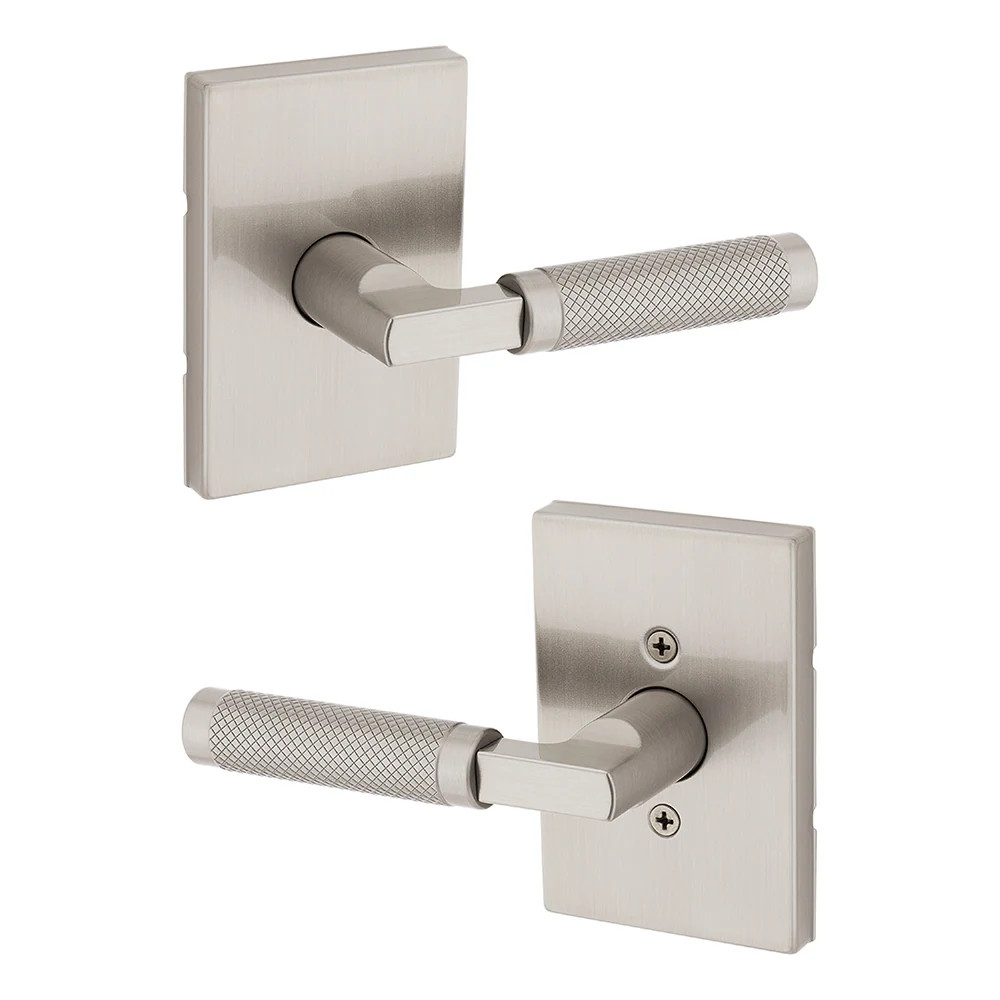 Kwikset Signature Series Knurled Prava Satin Nickel Interior or Hall/Closet Passage Door Handle one_size | 97201-121 | Lowe's