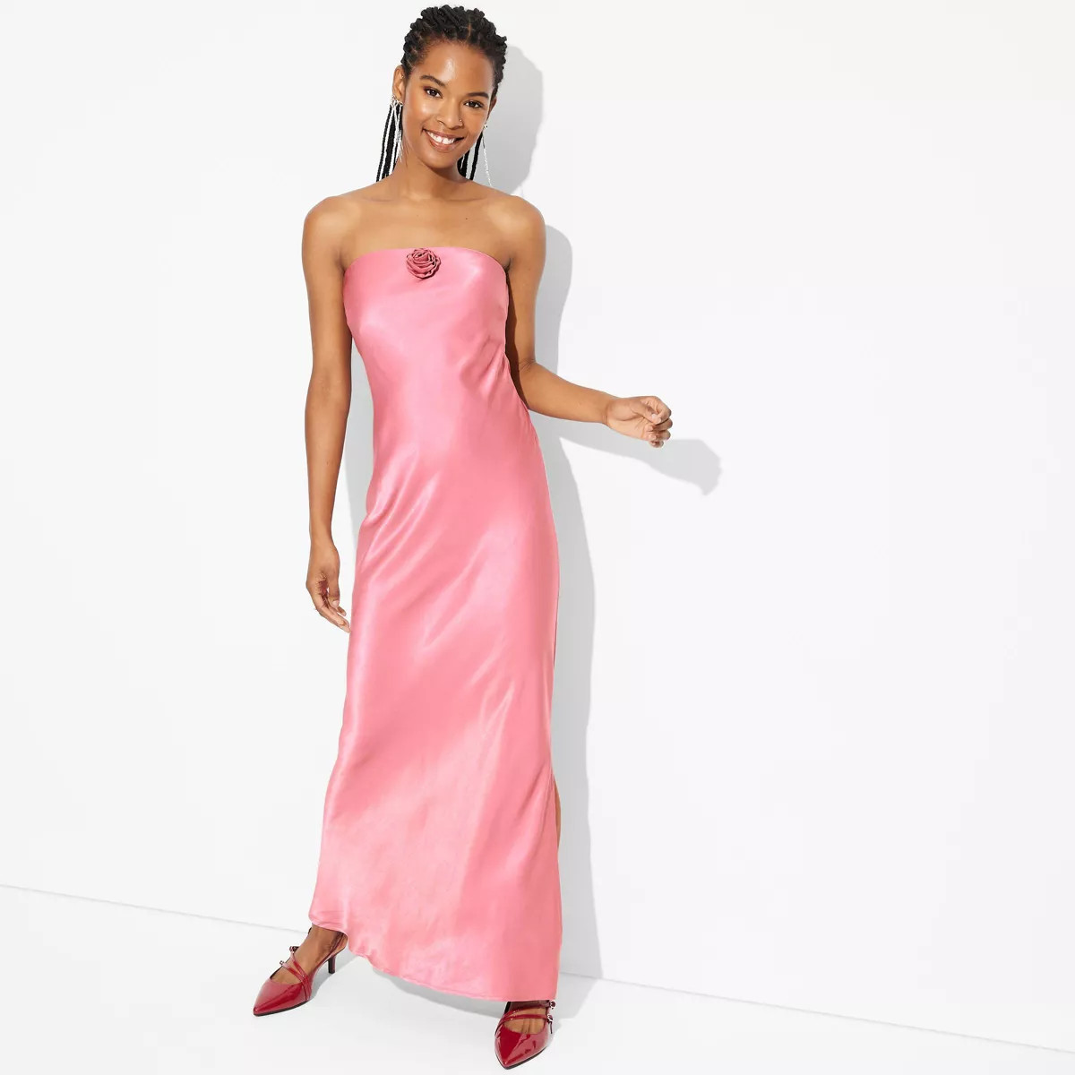 Women's Rosette Tube Maxi Bodycon Dress - Wild Fable™ Pink M | Target