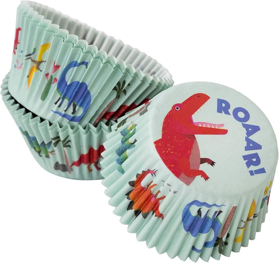 Talking Tables Dinosaur Cake Cases 30Pk, Multicolour | Amazon (US)