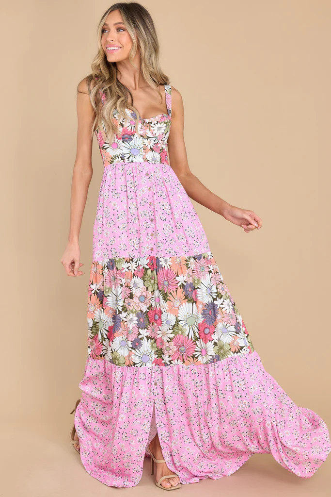 Alani Java Drop Pink Multi Dress | Red Dress 