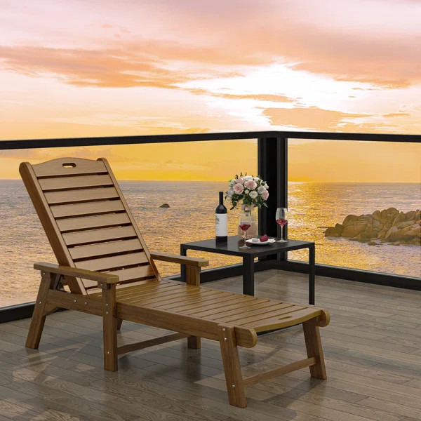 Alizay 78.7" Long Reclining Outdoor Chaise Lounge | Wayfair North America