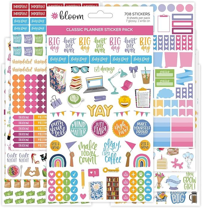 bloom daily planners Newly Improved Classic Planner Sticker Sheets - Variety Sticker Pack for Dec... | Amazon (US)