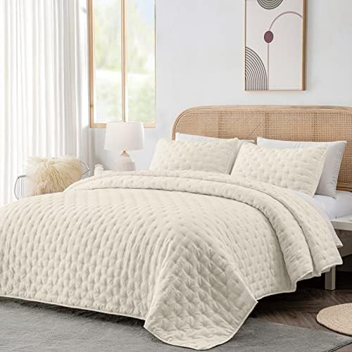 HIARUO 3-Piece Queen Quilt Set - Soft Warm Ultrasonic Reversible Coverlet Bedspread Set (90 x 90 ... | Amazon (US)