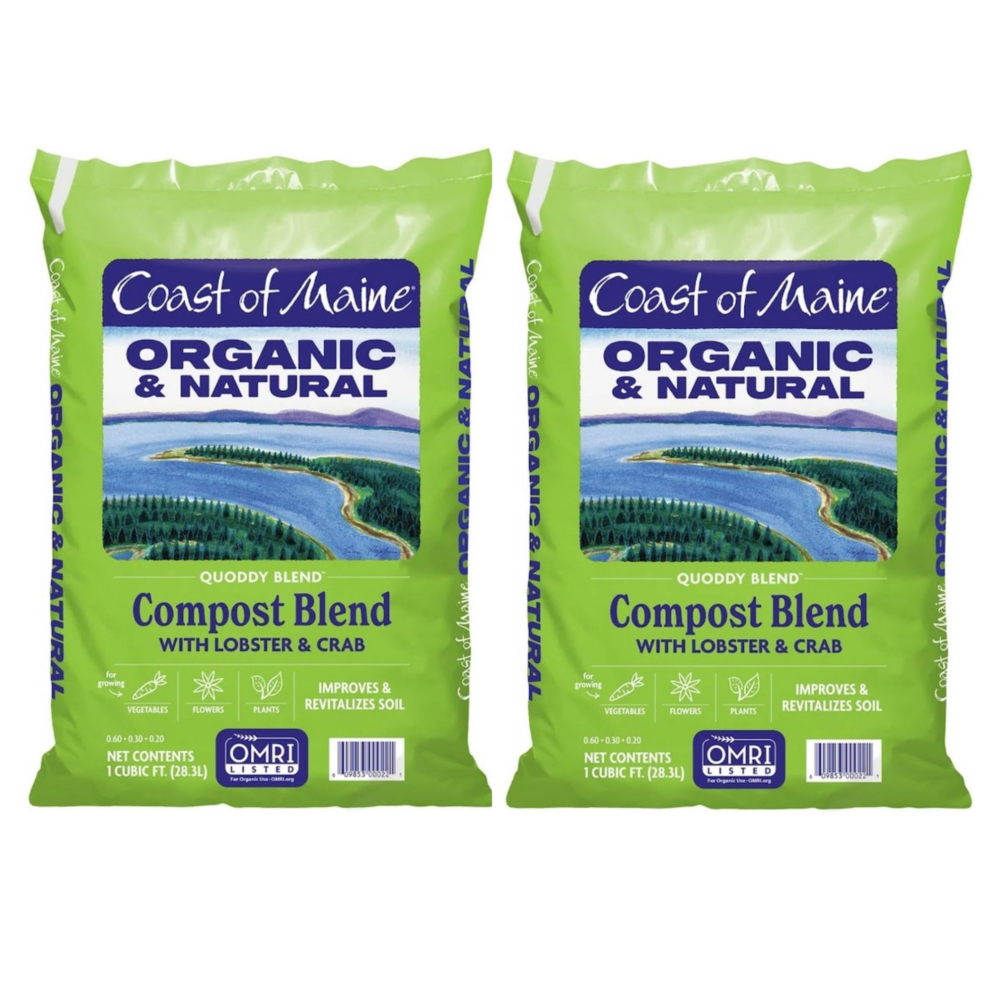 Coast of Maine Quoddy Blend, 1 cu ft (Pack of 2) Organic and Natural Compost Blend with Lobster a... | Amazon (US)