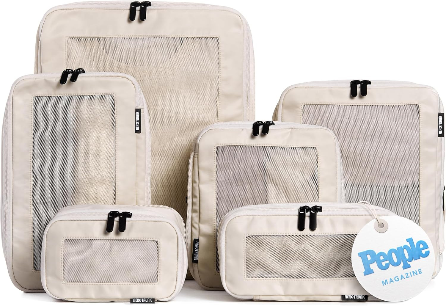 Compression Packing Cubes for Travel, 6-Pack, Beige | Amazon (US)