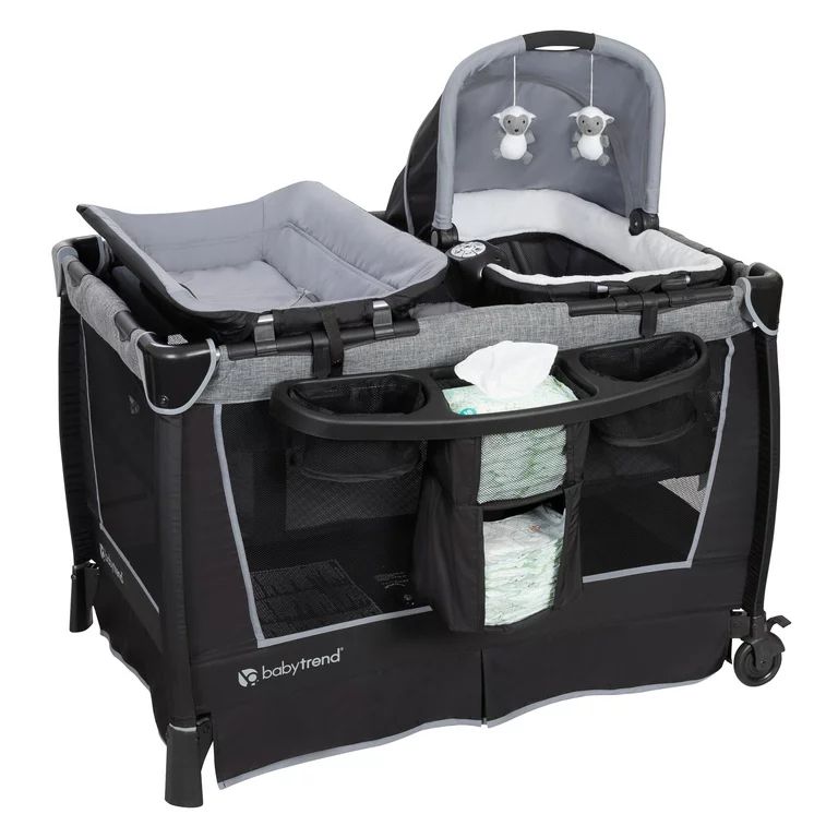 Baby Trend Simply Smart Nursery Center Playard with Bassinet and Travel Bag, Whisper Grey | Walmart (US)
