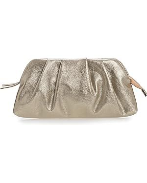 CHARMING TAILOR Chic Soft Vegan Leather Clutch Bag Dressy Pleated PU Evening Purse for Women | Amazon (US)