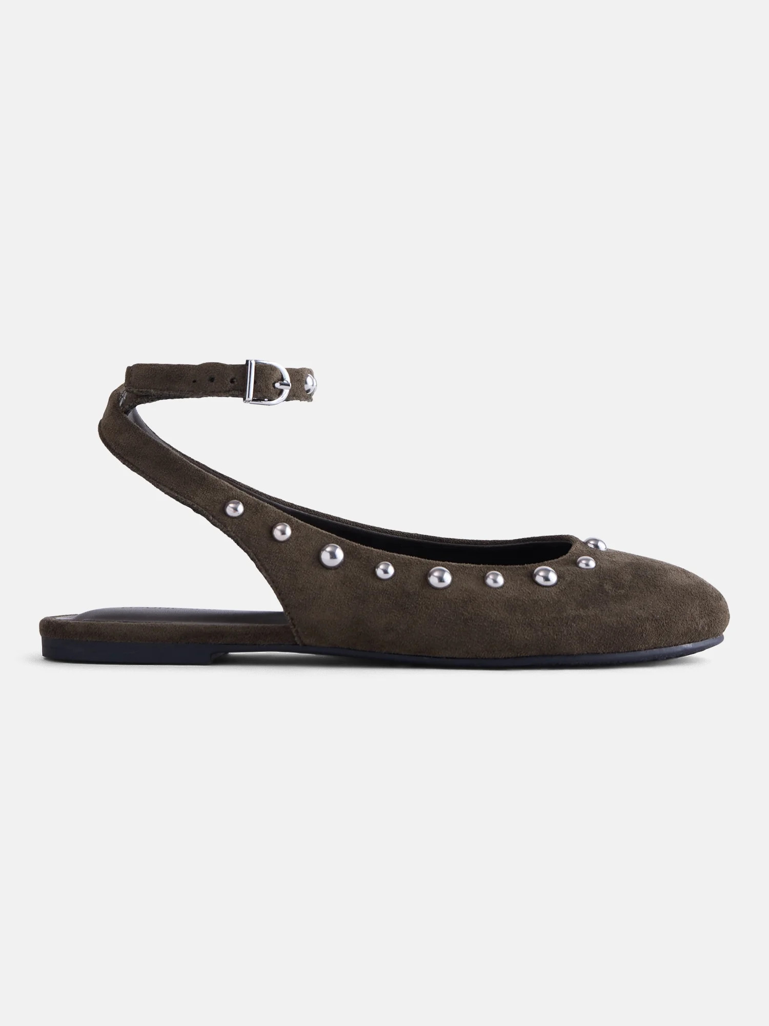 No Boundaries Women’s Faux Suede Ankle Ballet Flats | Walmart (US)