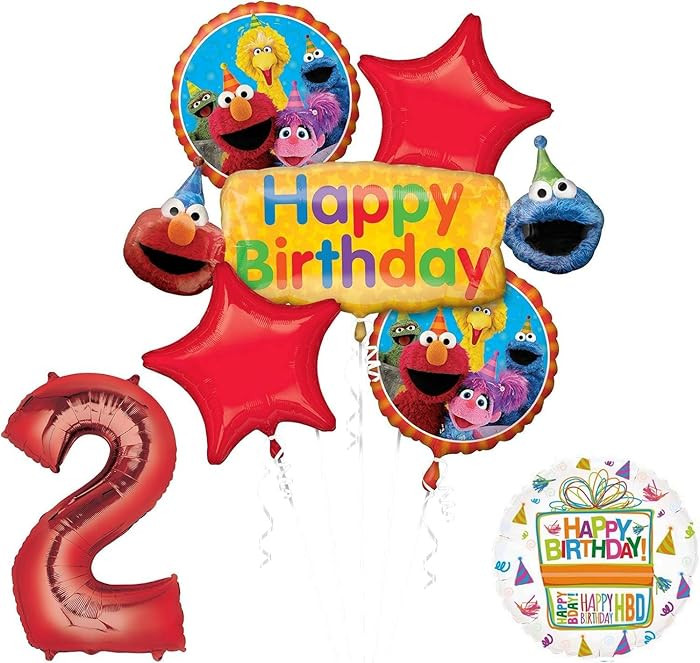 Anagram Elmo and Friends 2nd Birthday Supplies Decorations Balloon kit | Amazon (US)