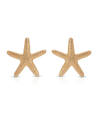 ETTIKA 18k Gold Plated Zinc Starfish Large Statement Stud Earrings - Macy's | Macy's