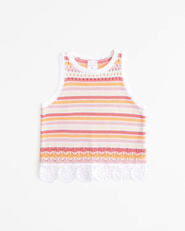 pattern crochet-style cutwork tank | Abercrombie & Fitch (US)