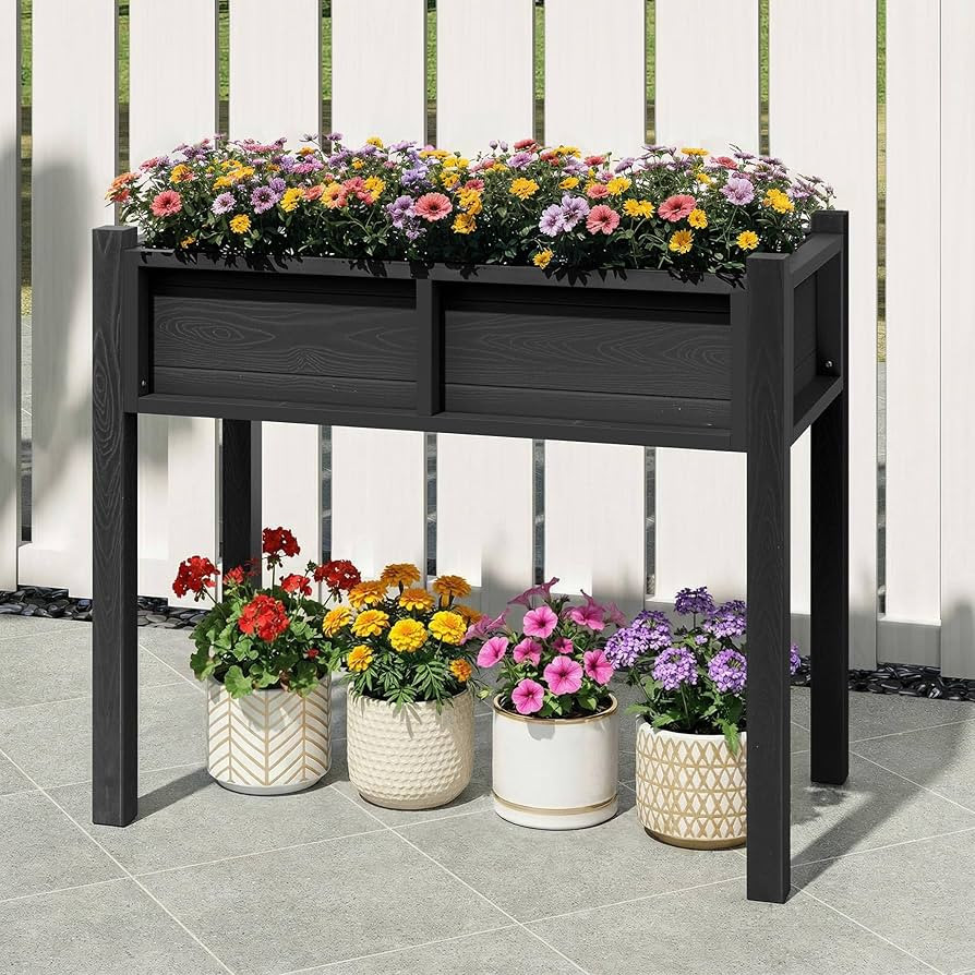 DWVO Raised Garden Bed with Legs All-Weather Elevated Planter Box Outdoor with Drainage System Pa... | Amazon (US)
