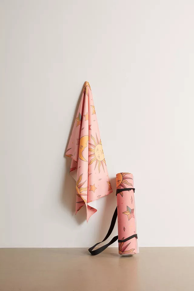 Folk Moon and Star Print By Doodle By Meg For Deny Yoga Towel | Urban Outfitters (US and RoW)