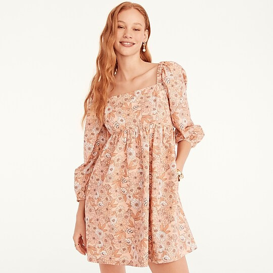 Squareneck cotton poplin dress in zinnia floralItem BG504 
 
 
 
 
 There are no reviews for this... | J. Crew US
