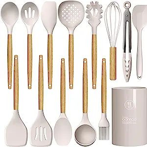 Silicone Cooking Utensils Set - 446°F Heat Resistant Silicone Kitchen Utensils for Cooking,Kitch... | Amazon (US)