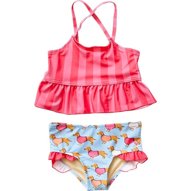 Joy Swim Tankini, Blue Dachshunds | Maisonette