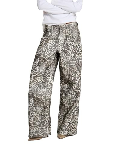 Kedera Women's Leopard Printed Straight Jeans Loose Y2K Jeans Casual Boyfriend Vintage Streetwear Cheetah Jeans | Amazon (US)