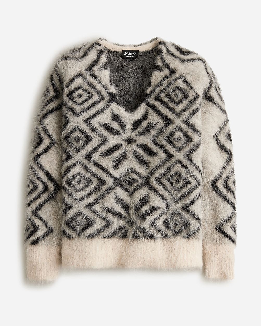 Collection snowflake V-neck sweater in brushed yarn | J.Crew US