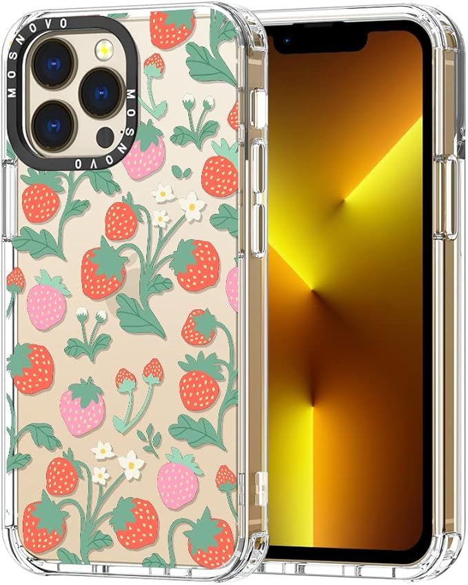 MOSNOVO Compatible with iPhone 13 Pro Case, Cute Strawberry Garden for Girl Women Men [ Buffertec... | Amazon (US)