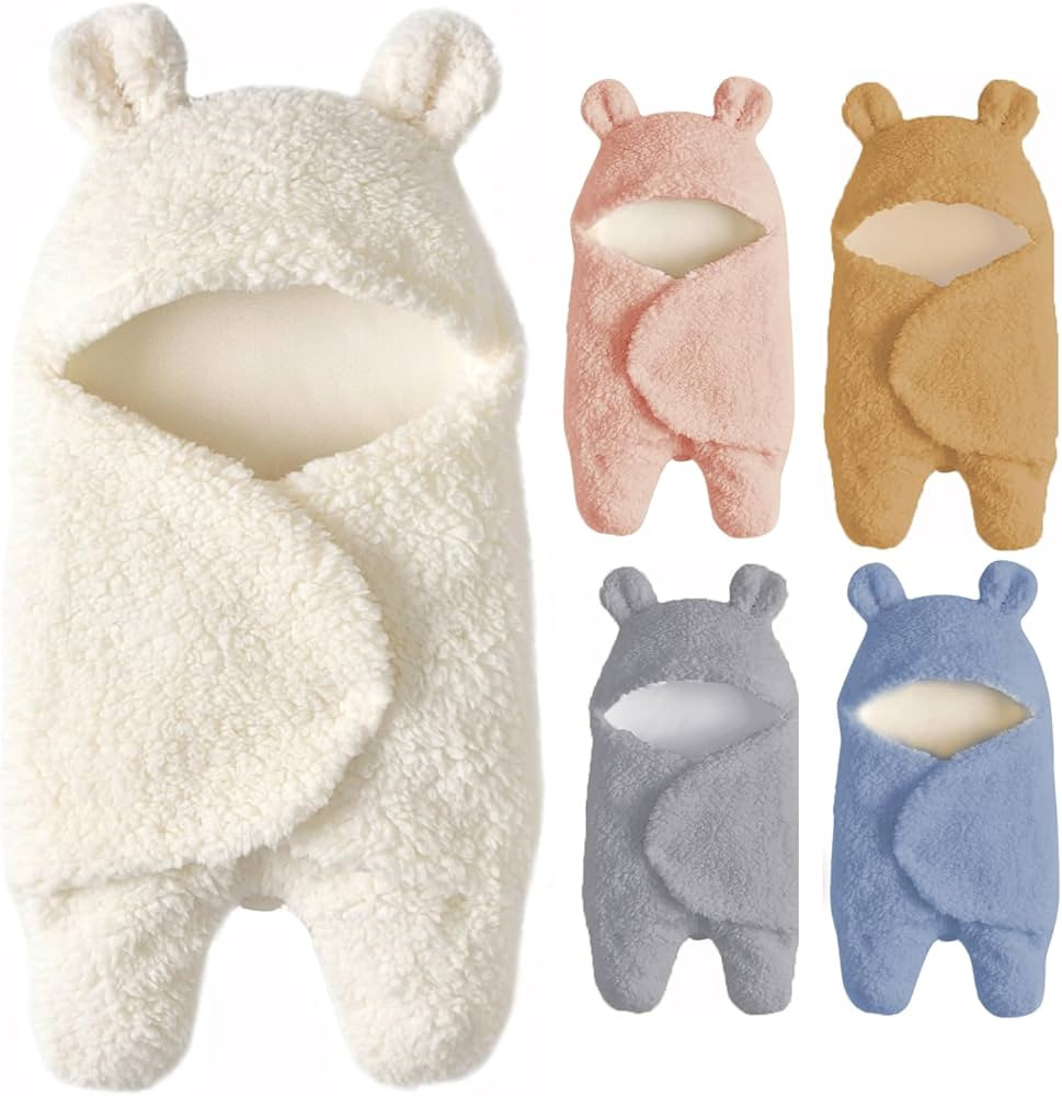 Baby Swaddle Blanket Boys Girls Cute Bear Plush Essential Receiving Blanket Ultra-Soft Newborn Re... | Amazon (US)
