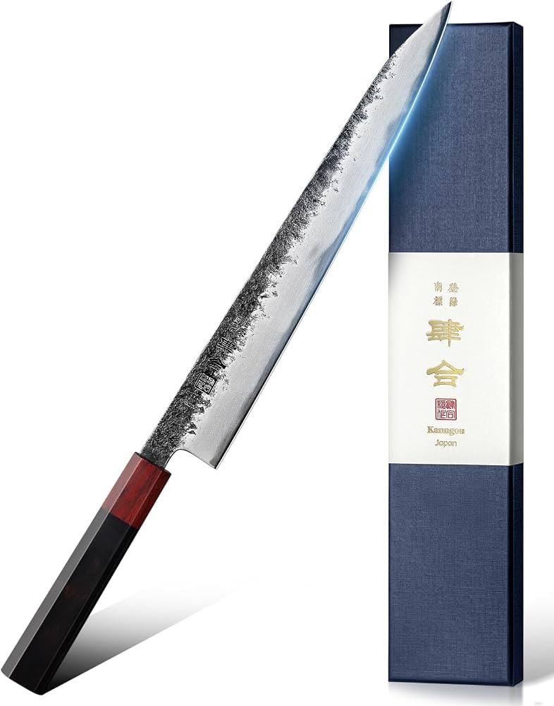 kanngou Sushi Knife 27cm Japanese Carving Knife, AUS-8 Steel Sujihiki | Amazon (US)