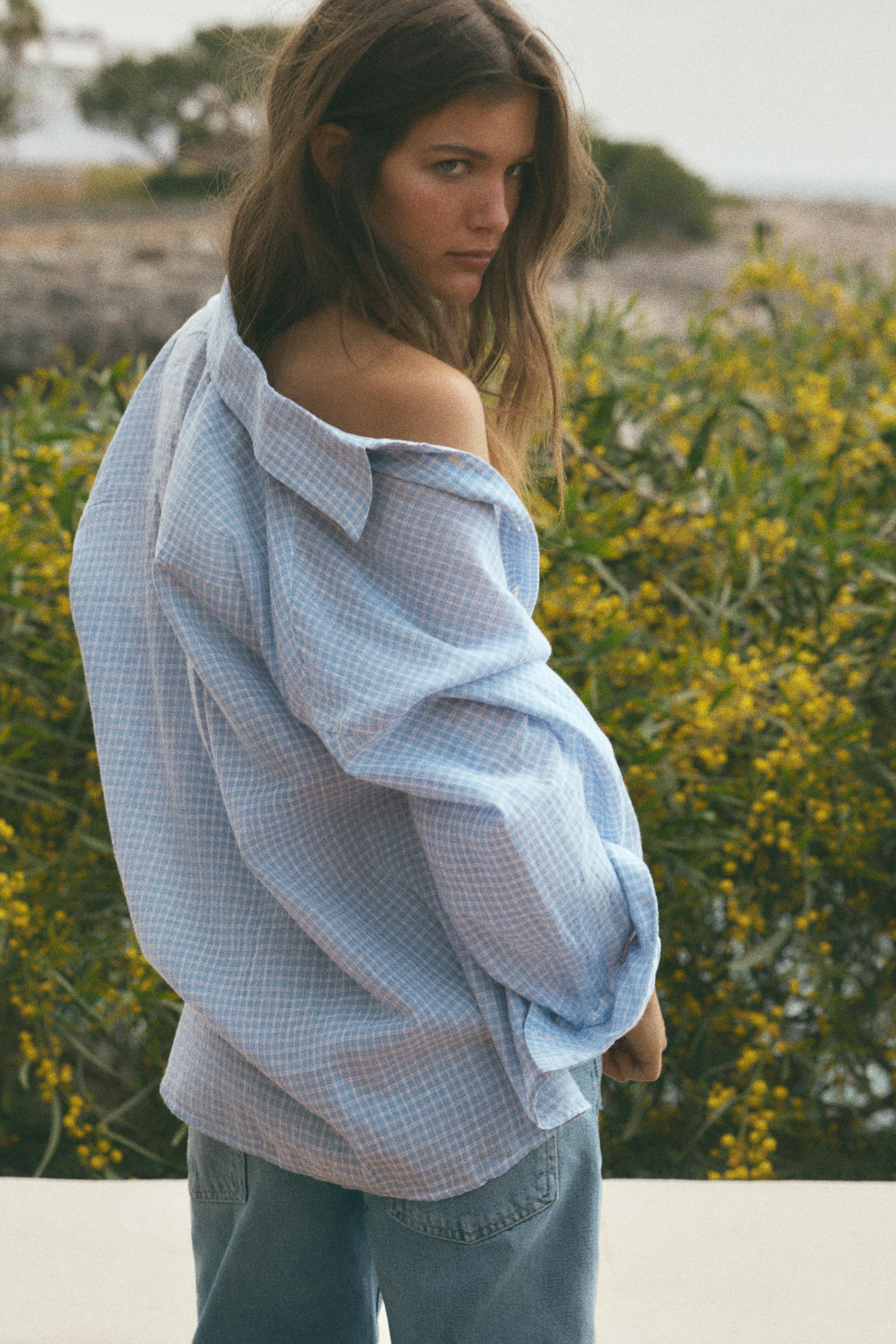 OVERSIZE GAUZE SHIRT WITH POCKET | Zara UK