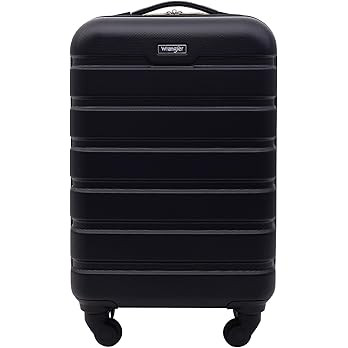Wrangler 20" Hardside Carry-On Spinner Luggage, Black, 22-Inch | Amazon (US)