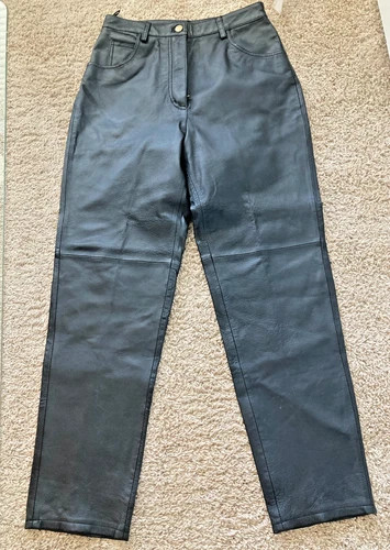 WOMEN'S LEATHER PANTS BY TOWER HILL SIZE 10 29" IN SEAM TAGS NEW LINED & HEMMED | eBay US